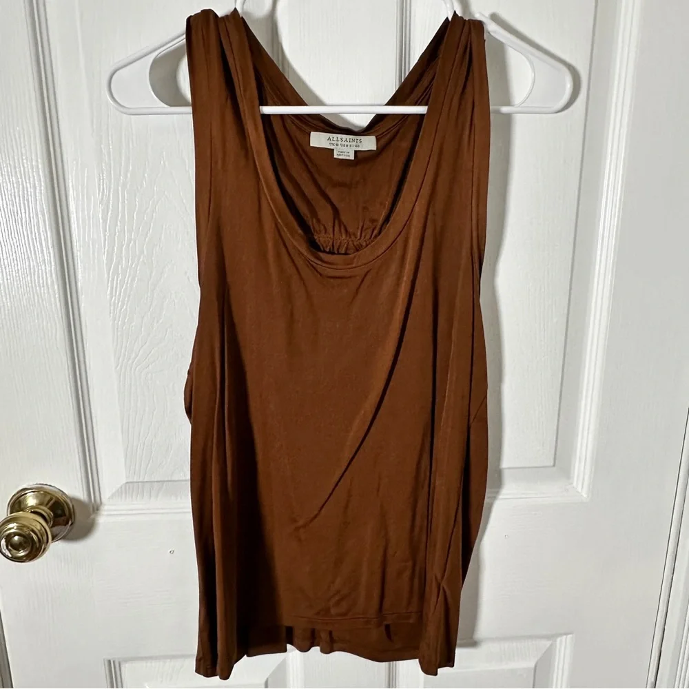 AllSaints Tessa Tank in Foxtail Brown - Picture 2 of 10